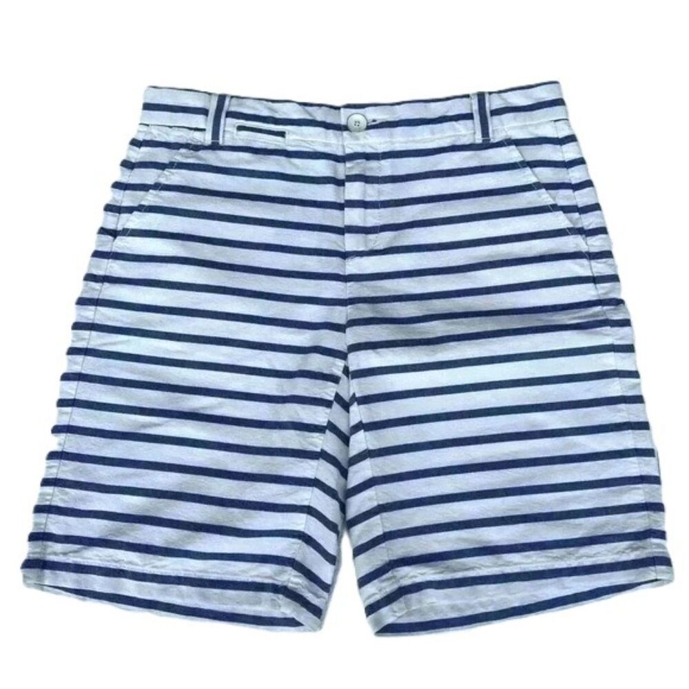 GAP Boyfriend Roll Up 100% Cotton Blue & White Striped Womens Shorts Size 00